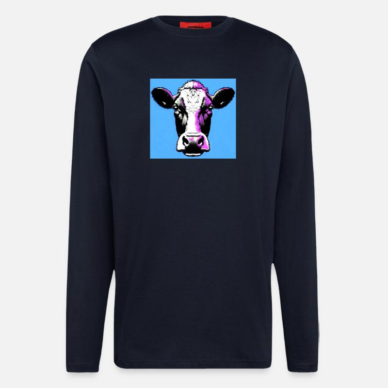 vache - Manches longues bio décontracté fabriqué en UE - DARK NAVY