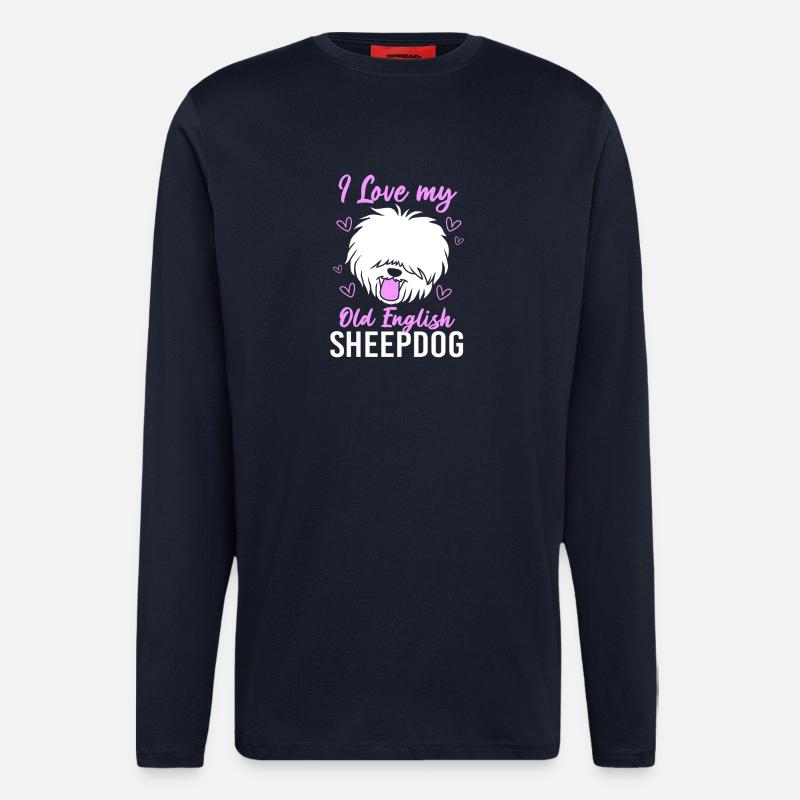 Englischer Schäferhund - Langarmshirt - made by SPREAD  - DARK NAVY