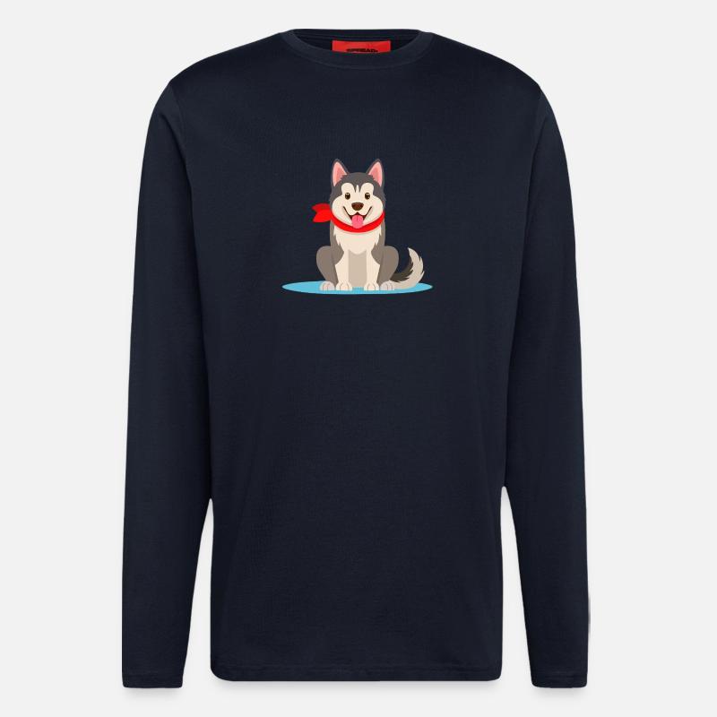 Alaskan-Malamute (comic) - Longsleeve - made by SPREAD  - DARK NAVY