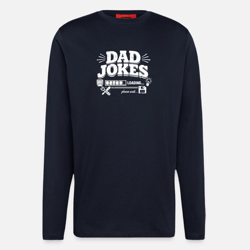 dad jokes loading please wait - Langarmshirt - made by SPREAD - DARK NAVY
