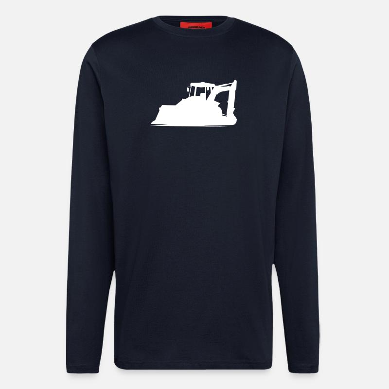 Baggerfahrer und Baugeräteführer Silhouette – - Langarmshirt - made by SPREAD  - DARK NAVY
