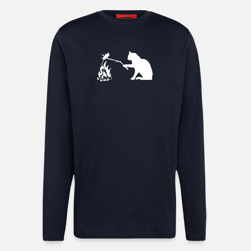 Silent Observer Cat by Campfire - Longsleeve - made by SPREAD  - DARK NAVY