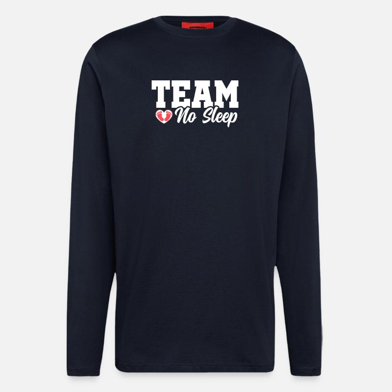 Équipe Pas de sommeil - Manches longues bio décontracté fabriqué en UE - DARK NAVY
