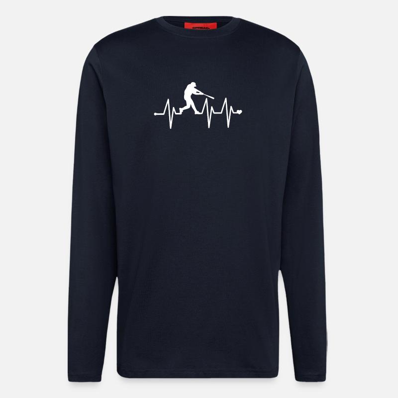 Heartbeat Baseball  - Longsleeve - made by SPREAD  - DARK NAVY