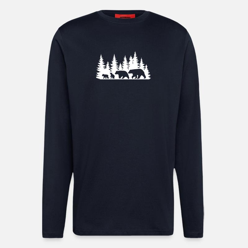 Silhouette Wald Tierwelt Design - Langarmshirt - made by SPREAD - DARK NAVY