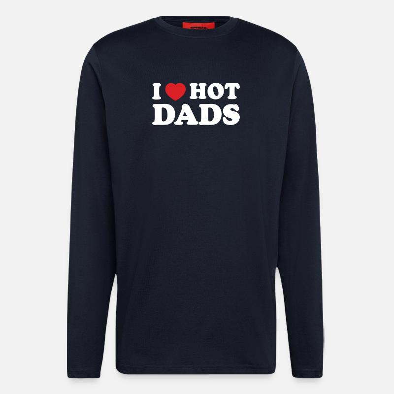 I Heart Hot Dads - Longsleeve - made by SPREAD  - DARK NAVY