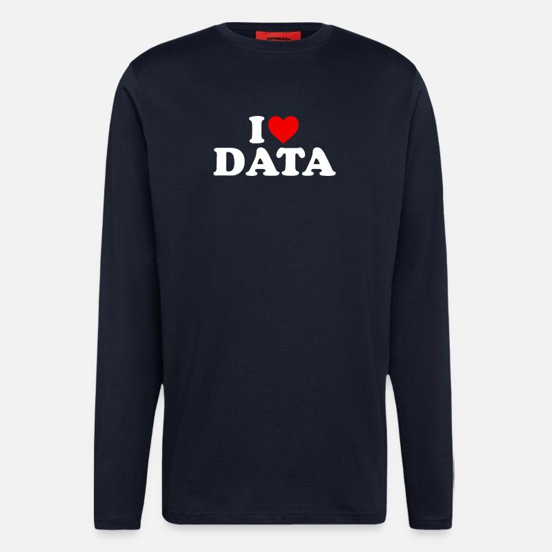 I Love Data - Heart - Longsleeve - made by SPREAD  - DARK NAVY