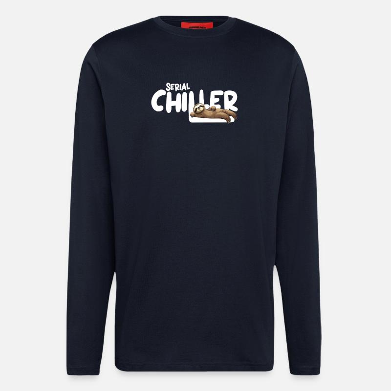 Faultier Serial Chiller – Lustiges Sloth Tee - Langarmshirt - made by SPREAD  - DARK NAVY
