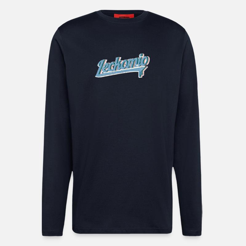 Leckomio - Lustiger Spruch - Eiscreme - Frech - Langarmshirt - made by SPREAD  - DARK NAVY