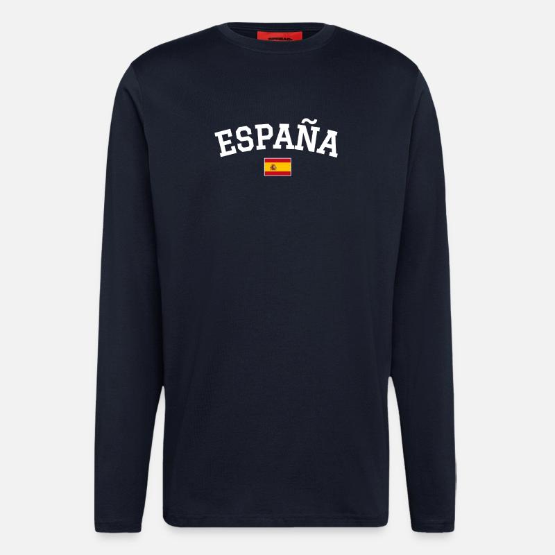 Spain Flag Design White - Longsleeve - made by SPREAD - DARK NAVY