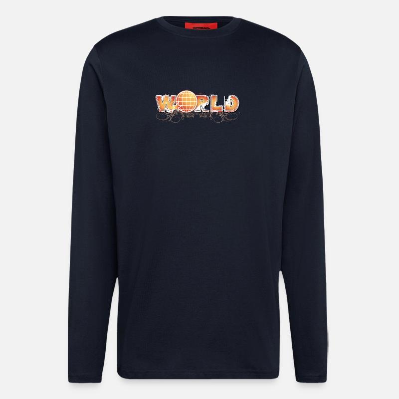 WORLD LOGO verziert - Langarmshirt - made by SPREAD  - DARK NAVY