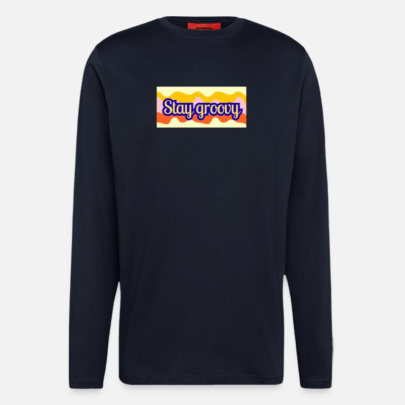 Stay Groovy Retro Waves Design - Longsleeve - made by SPREAD  - DARK NAVY