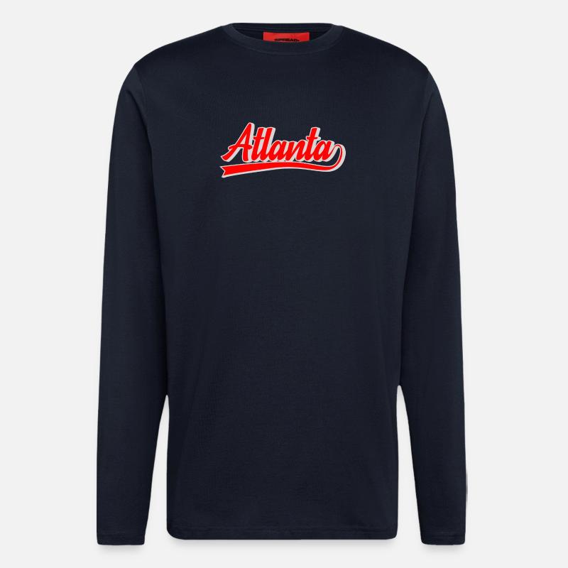 Atlanta Script Retro Logo - Langarmshirt - made by SPREAD  - DARK NAVY