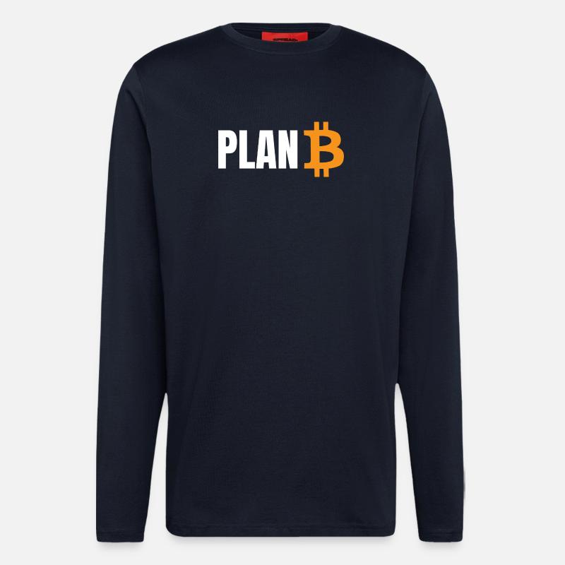 Planifier Bitcoin - Manches longues bio décontracté fabriqué en UE - DARK NAVY