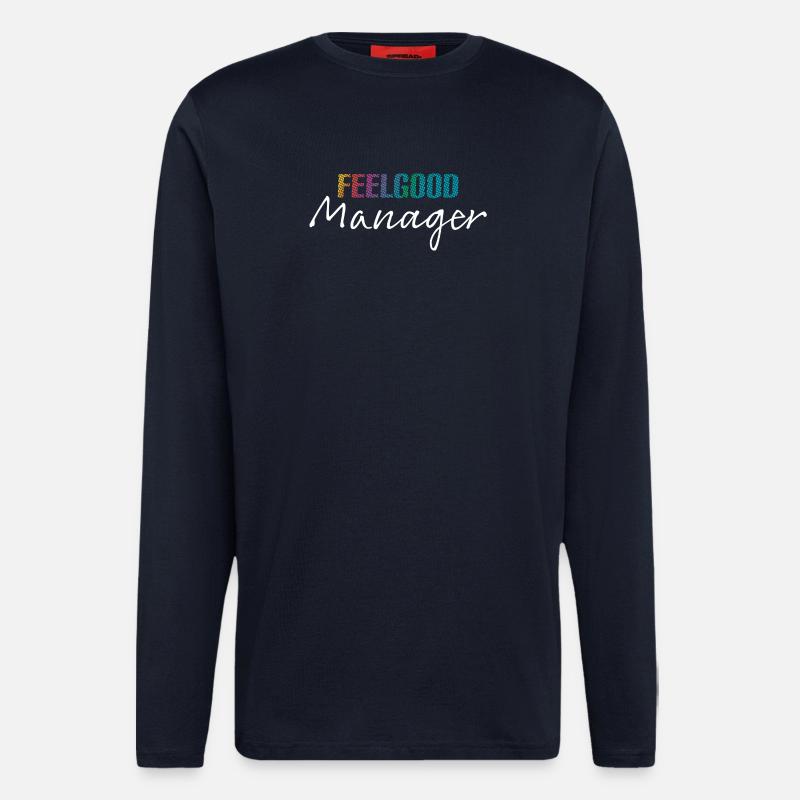 Design FeelgoodManager weiss bunt - Langarmshirt - made by SPREAD  - DARK NAVY