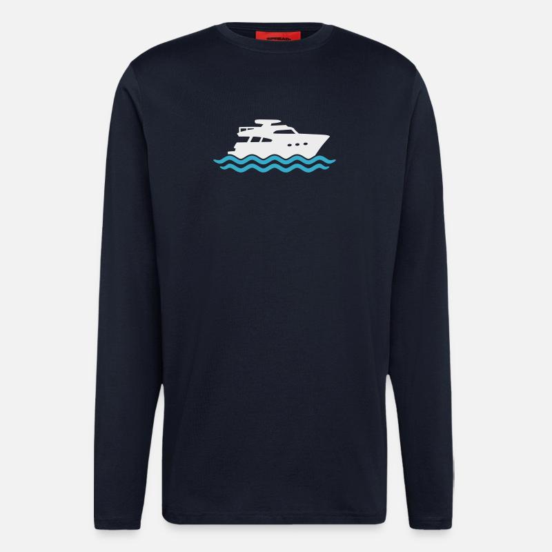 Yacht Silhouette Motorboot - Langarmshirt - made by SPREAD  - DARK NAVY