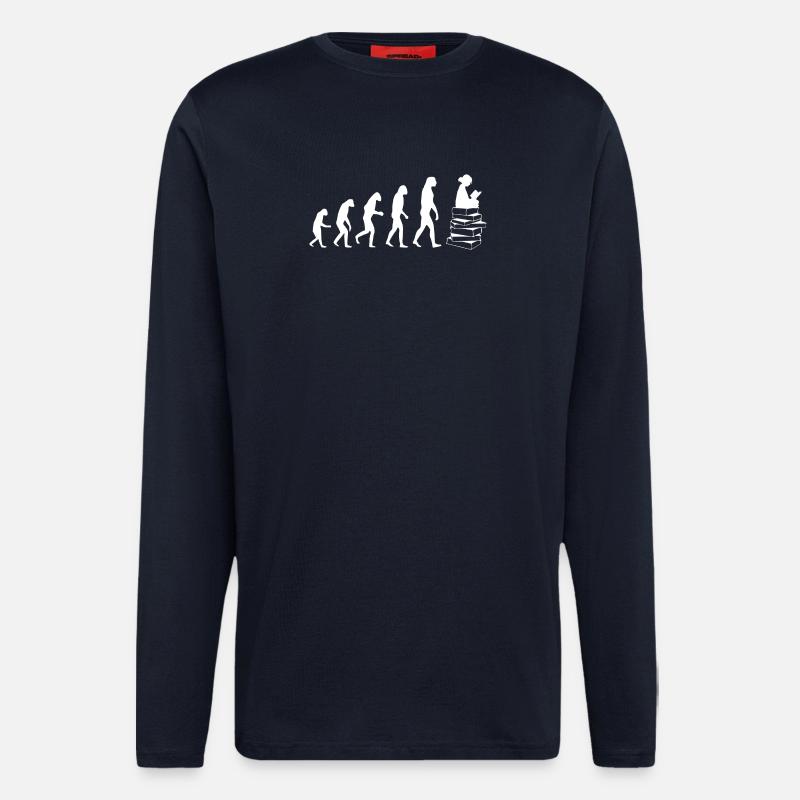 Read evolution white - Longsleeve - made by SPREAD  - DARK NAVY