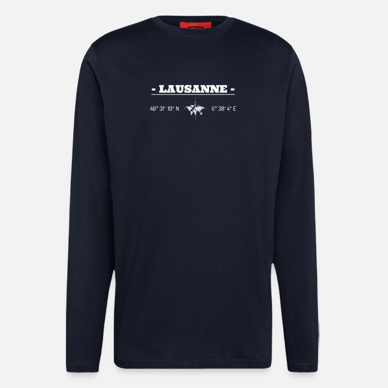 Coordinates Lausanne - Longsleeve - made by SPREAD - DARK NAVY