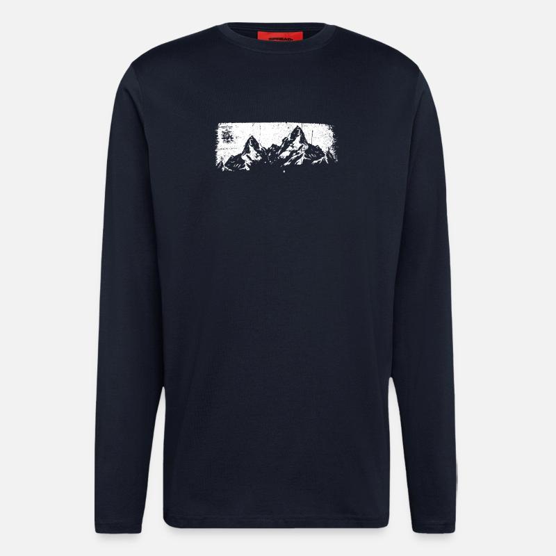 Schneegipfel-Silhouette - Langarmshirt - made by SPREAD  - DARK NAVY