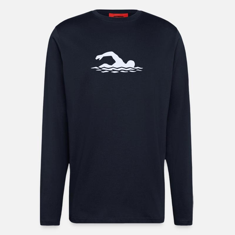 Float silhouette in water - Longsleeve - made by SPREAD  - DARK NAVY