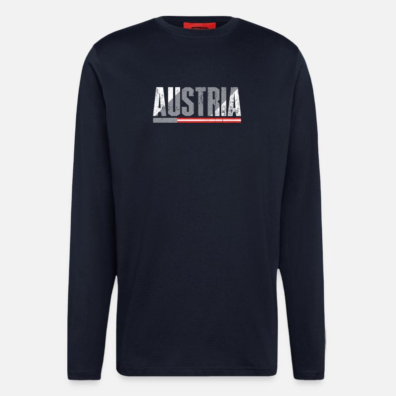 Austria Bold Distressed Flag - Longsleeve - made by SPREAD  - DARK NAVY