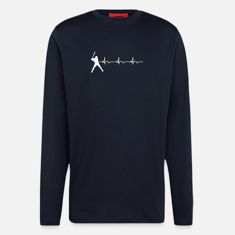 Baseball ECG Batte de baseball - Manches longues bio décontracté fabriqué en UE - DARK NAVY