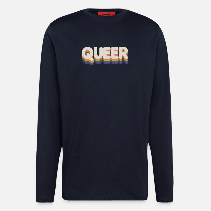 Queer - Cool Pride Logo - Langarmshirt - made by SPREAD - DARK NAVY