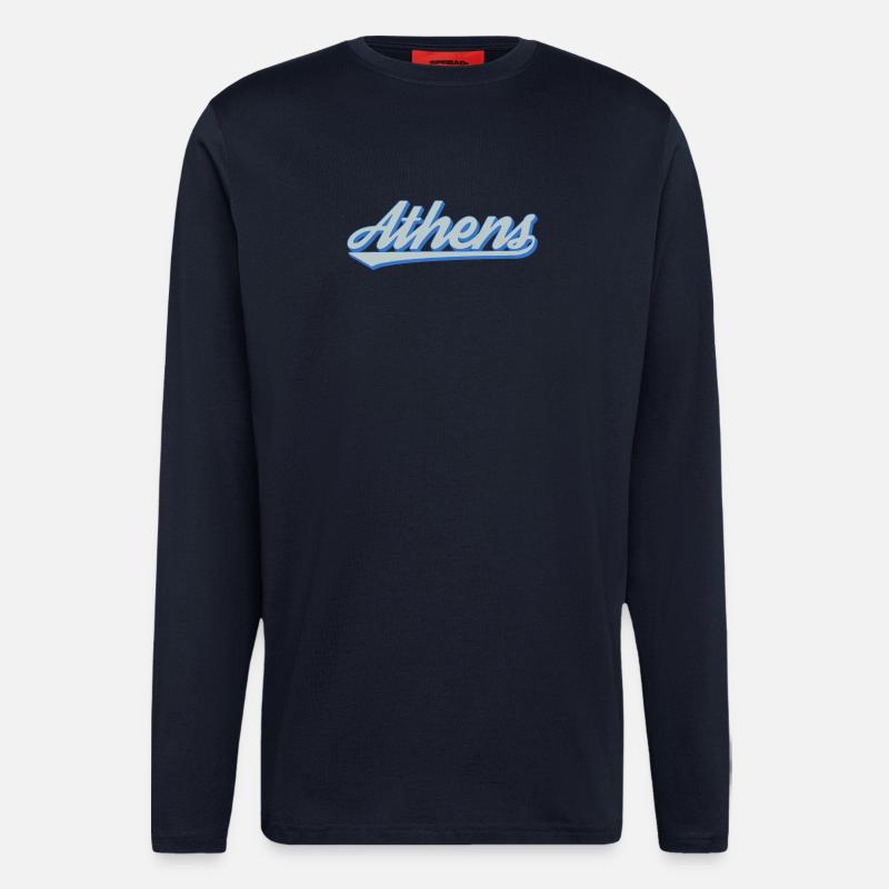 Athens Script Retro - Langarmshirt - made by SPREAD  - DARK NAVY