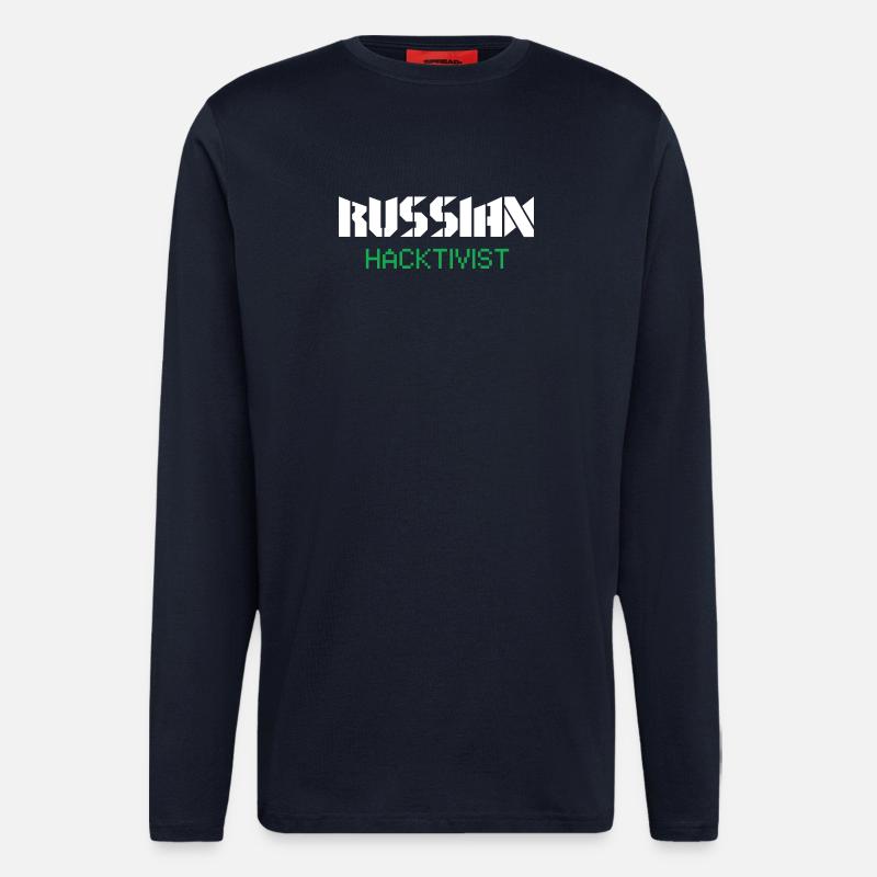 Russian Hacktivist Cyber Security Design - Langarmshirt - made by SPREAD  - DARK NAVY