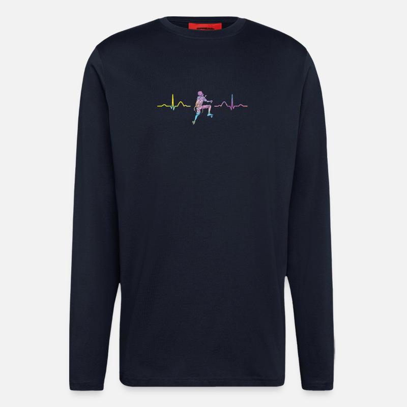 Boulderer heartbeat Bouldering Bouldering - Longsleeve - made by SPREAD - DARK NAVY