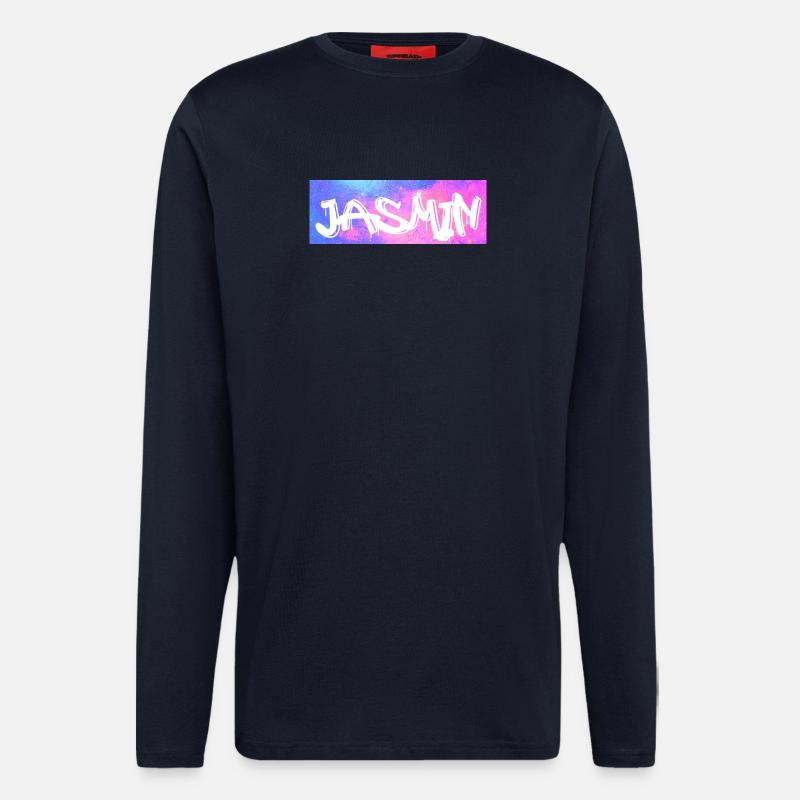 Jasmin Name Geschenk Geschenkidee Galaxie - Langarmshirt - made by SPREAD  - DARK NAVY