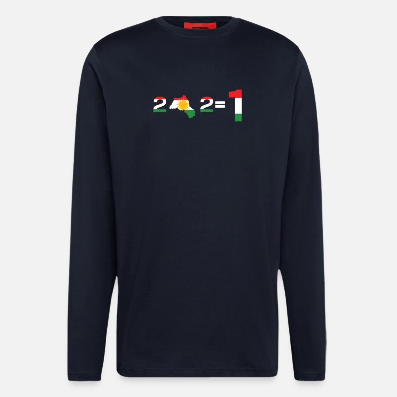 Kurdistan 2+2= 1  - Langarmshirt - made by SPREAD  - DARK NAVY