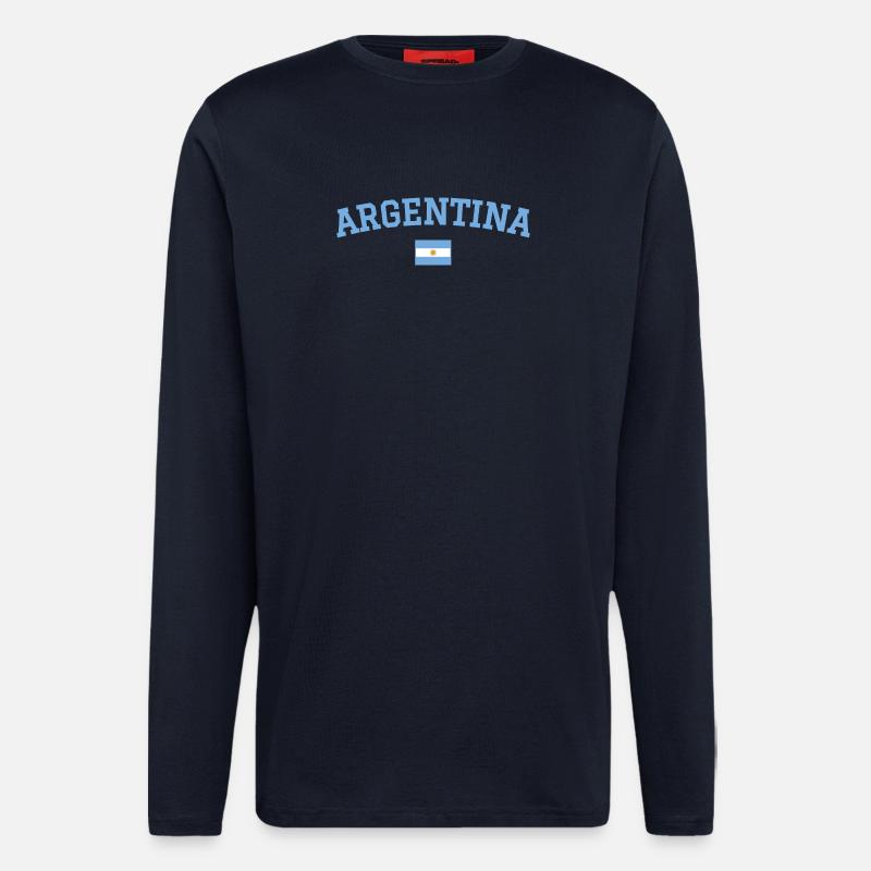 Argentina Flag Design Blue - Longsleeve - made by SPREAD  - DARK NAVY