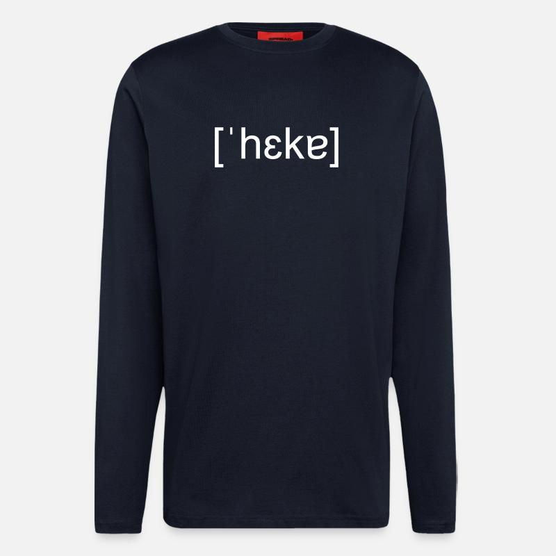Hacker, orthographe phonétique, blanc - Manches longues bio décontracté fabriqué en UE - DARK NAVY