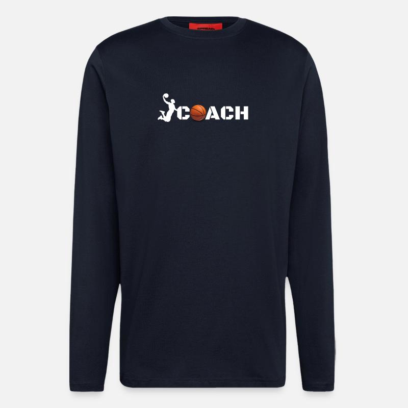 Basketball Coach Silhouette - Langarmshirt - made by SPREAD  - DARK NAVY