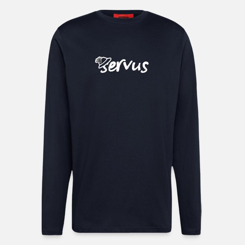 Servus Gruß mit Trachtenhut - Langarmshirt - made by SPREAD  - DARK NAVY