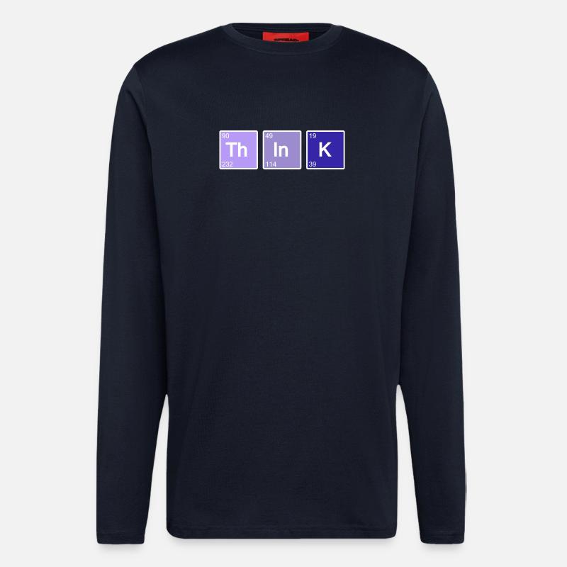 Think (bleu) - Manches longues bio décontracté fabriqué en UE - DARK NAVY