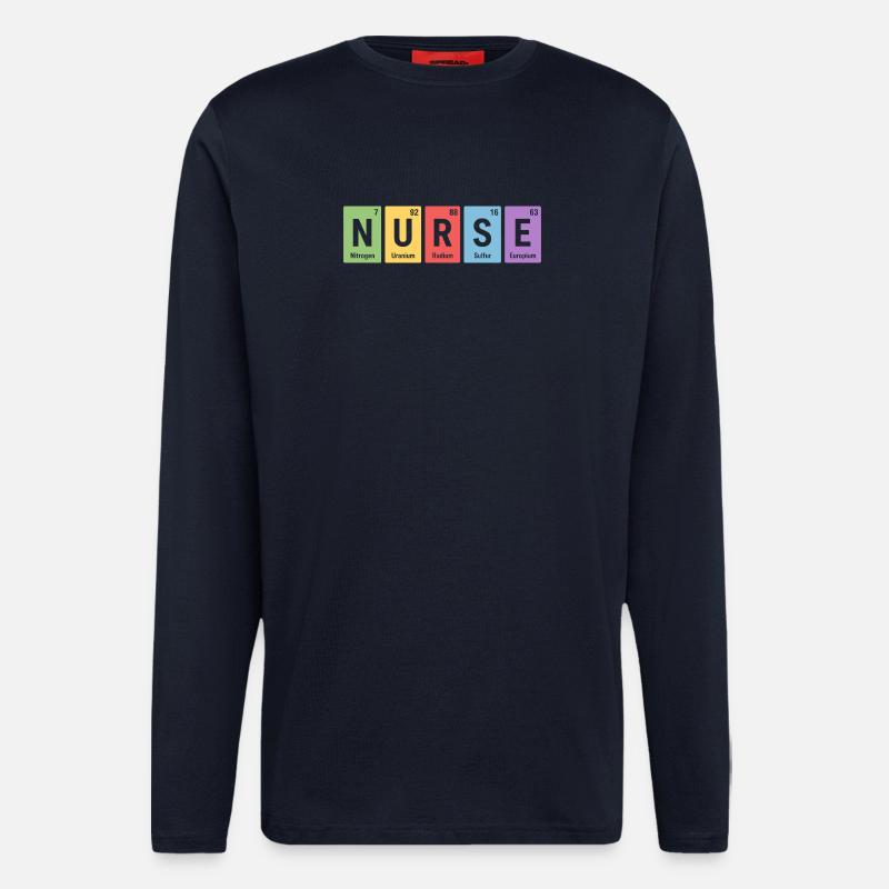 Nurse Blockdesign Elementfarben - Langarmshirt - made by SPREAD  - DARK NAVY