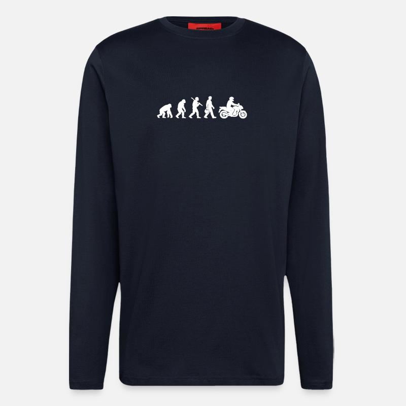 Evolution zum Motorrad - Langarmshirt - made by SPREAD  - DARK NAVY