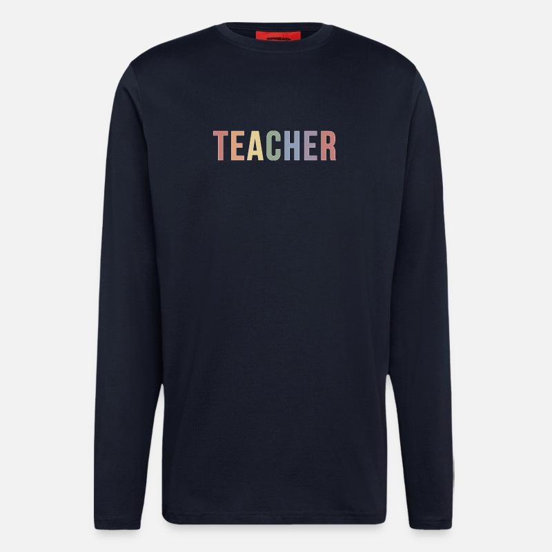 Soft-Pride-Lehrer-Typografiedesign im 90er-Jahre-Look - Langarmshirt - made by SPREAD - DARK NAVY