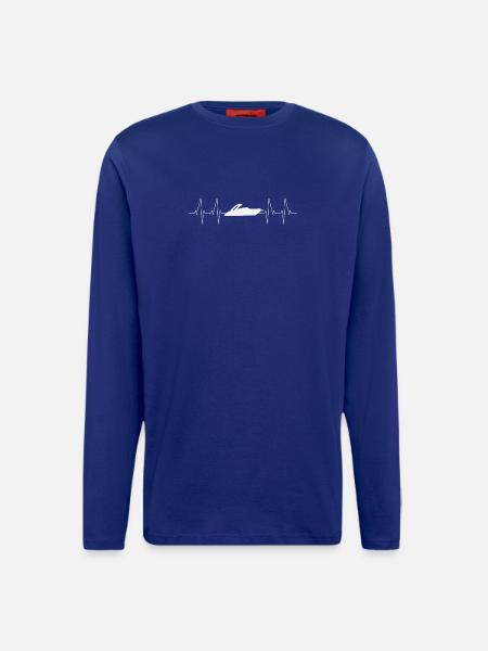 Boat Heartbeat Silhouette - Longsleeve - made by SPREAD - DARK NAVY