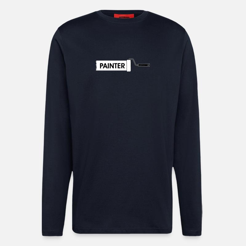 Paint roller with white paint - Longsleeve - made by SPREAD  - DARK NAVY