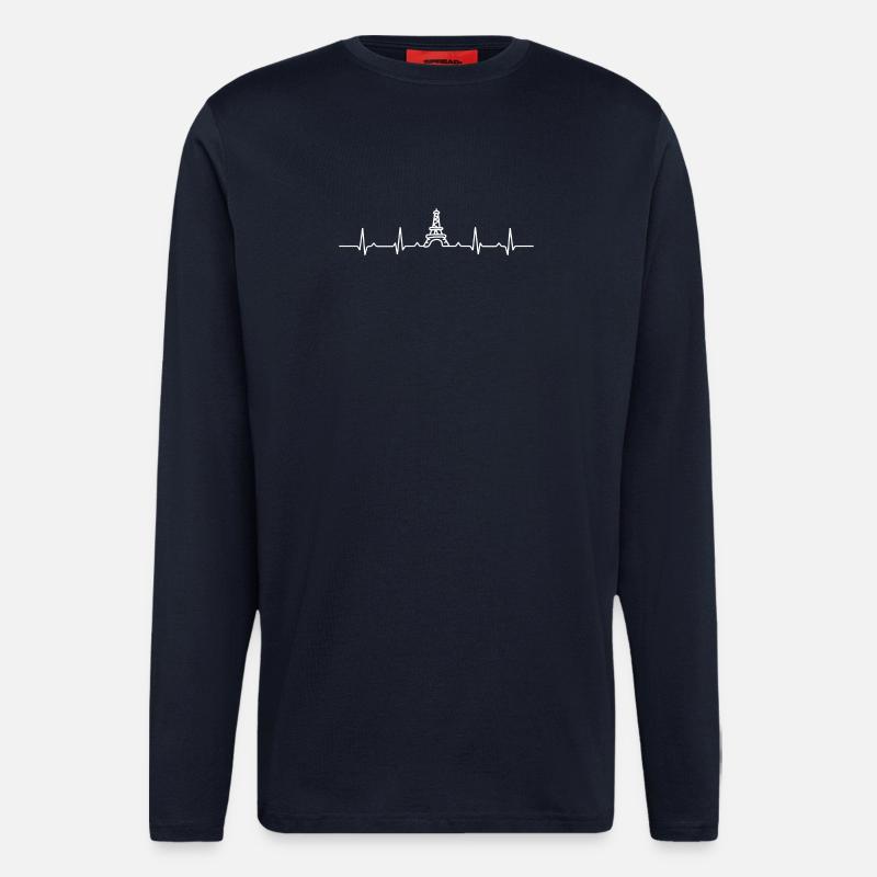 Heartbeat Eiffel Tower - Longsleeve - made by SPREAD  - DARK NAVY