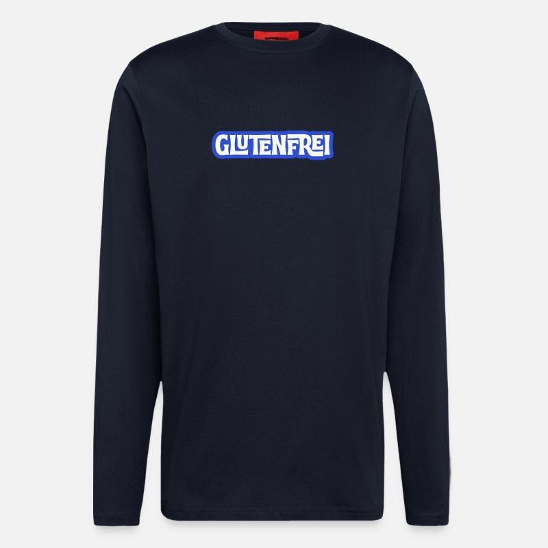 Glutenfrei Logo Blau Statement - Langarmshirt - made by SPREAD  - DARK NAVY