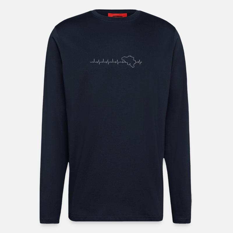 Heartbeat Map Silhouette - Longsleeve - made by SPREAD  - DARK NAVY