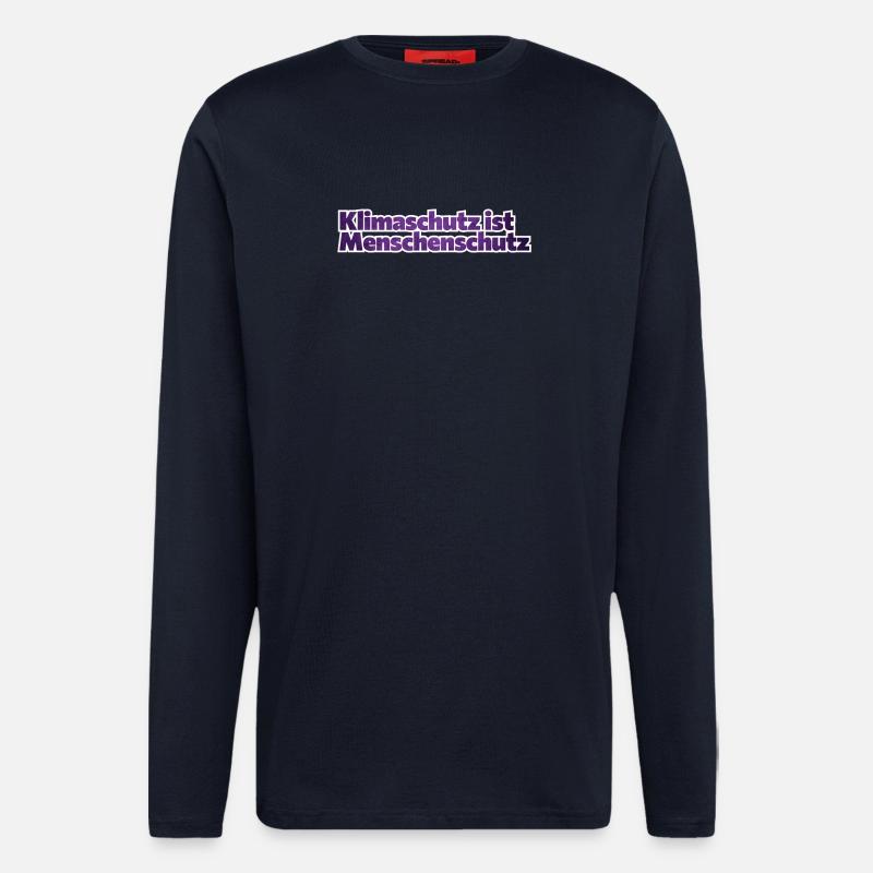 Klimaschutz ist Menschenschutz - Langarmshirt - made by SPREAD  - DARK NAVY