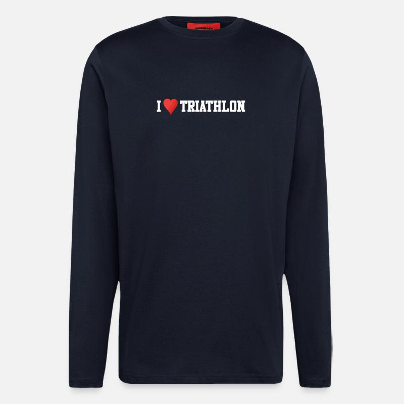 I Love Triathlon - Langarmshirt - made by SPREAD  - DARK NAVY