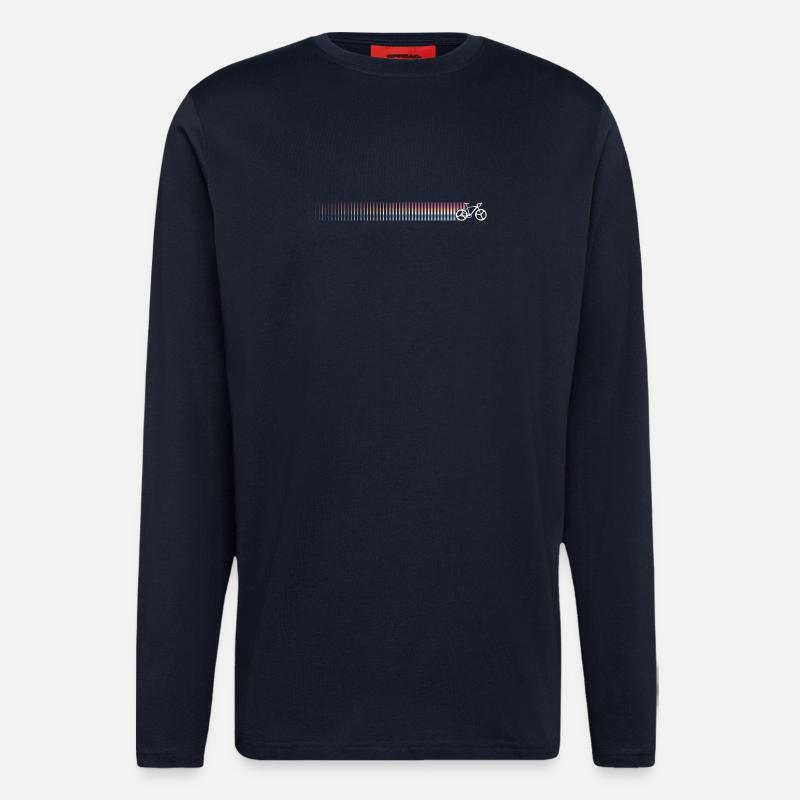 Regenbogen Gradient Fahrrad Silhouette - Langarmshirt - made by SPREAD  - DARK NAVY