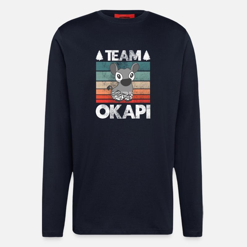Okapi das Juwel des Dschungels - Langarmshirt - made by SPREAD - DARK NAVY