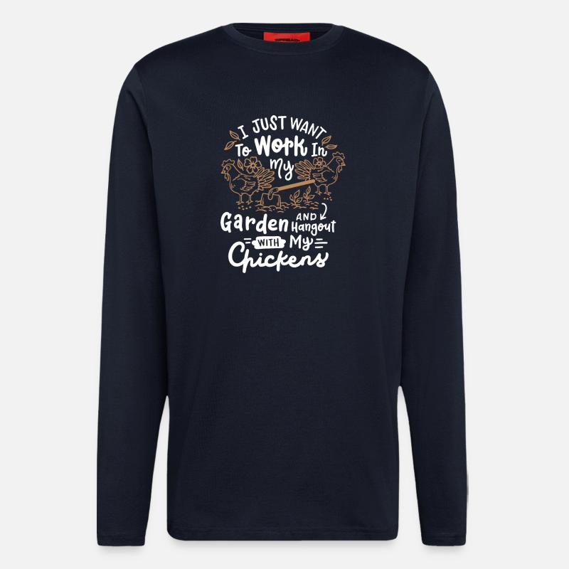 Garten Hühner - Langarmshirt - made by SPREAD  - DARK NAVY